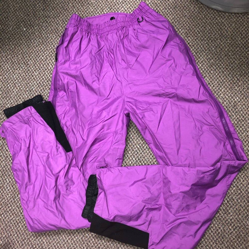 THE NORTH FACE PURPLE WOMENS SNOW SKI PANTS ZIP HEM 8